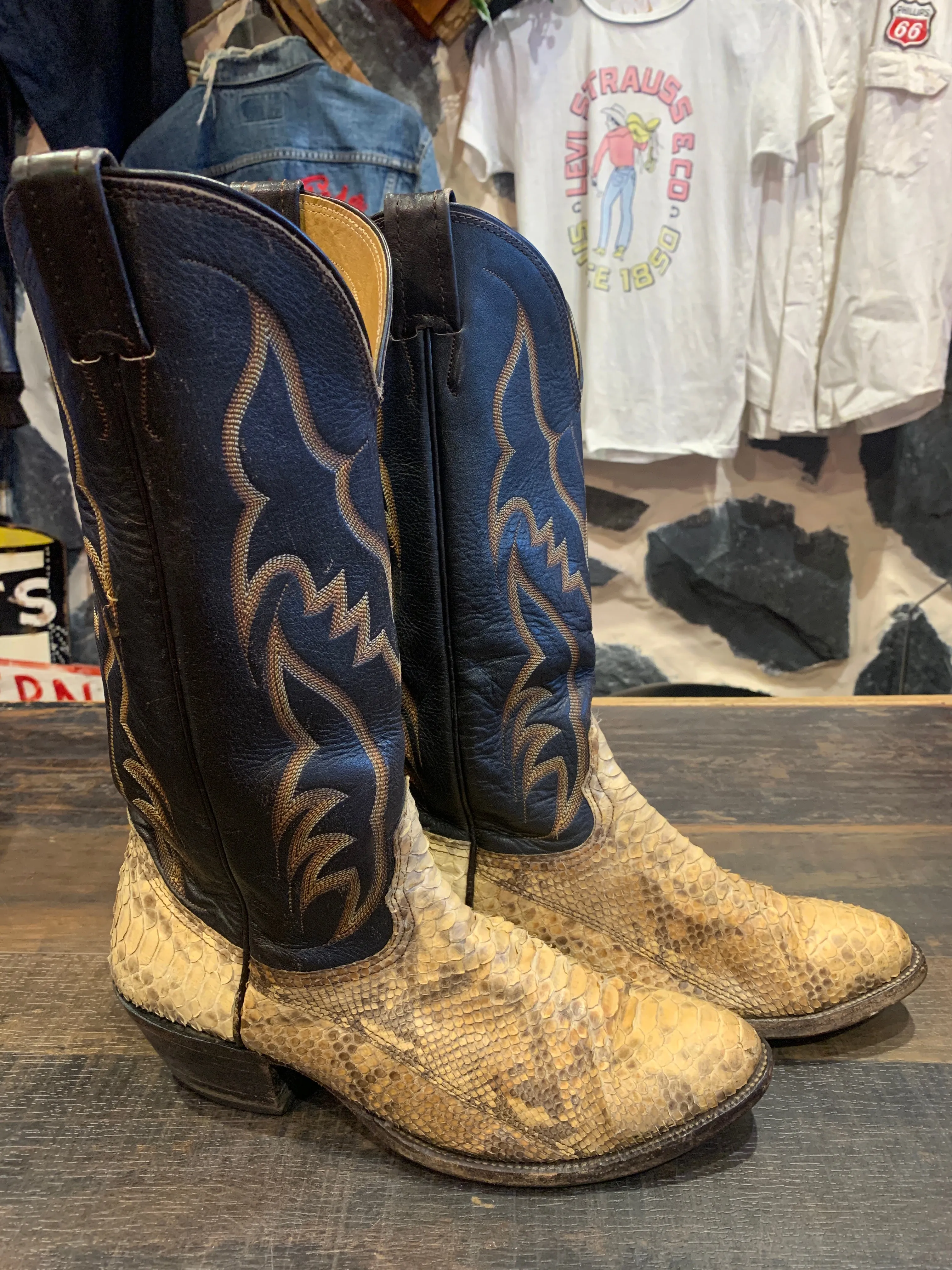 Vintage Nocona Snakeskin Boots, 8-8.5