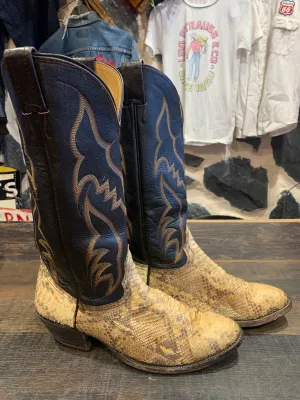 Vintage Nocona Snakeskin Boots, 8-8.5